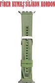 Tmax Apple Watch Uyumlu ( 2,3,4,5,6,7,8,9 44-45-49 Mm ) Fi̇Ber Kumaş Desenli̇ Si̇Li̇Kon Kordon