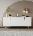 Vm Vertex Mobilya Latina Ahşap Ayaklı Modern Konsol 180 Cm Beyaz