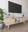 Vm Vertex Mobilya Siena Ahşap Ayaklı Tv Ünitesi Safir Meşe Televizyon Konsolu 140 Cm Ekonomik Modül Sehpa