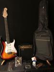Müzikhane Elektro Gitar Seti(Gitar-Amfi-Askı-Kapo-Tuner-Kılıf-Kablo-Pena-Yedek Takım Tel)