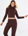Lesa Wear Fitilli Soft Touch Balıkçı Yaka Bluz Kahverengi