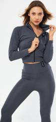 Lesa Wear İçi Polarlı Yumuşacık Şardonlu Kaşkorse Crop Likralı Hırka