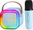 Vothoon Karaoke Kablosuz Hoparlör Mikrofonlu Rgb Işıklı Bluetooth Speaker Tf Kart/Usb/