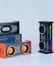 Vothoon Şeffaf Mecha Müzik Tws Stereo Rgb İşıklı Hoparlör Kablosuz Bluetooth 5.0 Taşınabilir Hoparlör