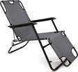 Moniev Litus Katlanır Şezlong Plaj Şezlongu Portatif Kamp Sandalyesi ve Bahçe Şezlongu - Gri