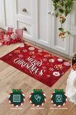 Aden Merry Christmas Desenli Kırmızı Kapı Önü Paspası - Kaymaz Dokuma Tabanlı Şık Tasarım - 45X70 Cm 