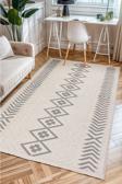 Aden Lina 0101 Iskandinav Desenli Pamuk Dokuma Kilim Makine Halısı 100x250 cm