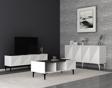 Cantek Dizayn Draw Tv Sehpası , Konsol Ve Orta Sehpa 3'Lü Salon Takımı Beyaz-Royalmermer
