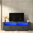 Cantek Dizayn Kleinn Led Aydınlatmalı ,Spot Işıklı  Tv Sehpası (Alt Modül) Antrasit-Altın