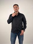 Mad&Calf Erkek Slim Fit Kesim Düğmeli Yaka Uzun Kollu Gabardin Gömlek Siyah M