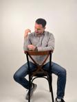 Mad&Calf Erkek Slim Fit Nakış Desenli Uzun Kollu Gömlek Kahverengi M