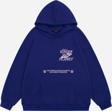 Mad&Calf Kadın Kinder Planet Baskılı Kapüşonlu Polarlı Oversize Sweatshirt Saks M
