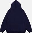Mad&Calf Unisex Farside Of The Moon Baskılı Kapüşonlu Polarlı Oversize Sweatshirt Lacivert L