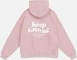 Mad&Calf Unisex Keep Growing Baskılı Kapüşonlu Polarlı Oversize Sweatshirt Pembe S