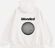 Mad&Calf Unisex Blonde Baskılı Kapüşonlu Polarlı Oversize Sweatshirt Ekru 2XL