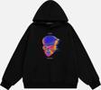 Mad&Calf Unisex Tran Smit6  Baskılı Kapüşonlu Polarlı Oversize Sweatshirt Siyah 2XL