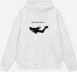 Mad&Calf Unisex Travis Scott  Baskılı Kapüşonlu Polarlı Oversize Sweatshirt Ekru 2XL