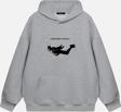 Mad&Calf Unisex Travis Scott  Baskılı Kapüşonlu Polarlı Oversize Sweatshirt Gri 2XL