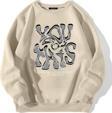 Mad&Calf Unisex You Got This Baskılı Oversize Polarlı Sweatshirt Bej L