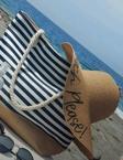 Reva Beach Please Yazılı Hasır Plaj Şapkası