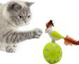 Tineke Tekerlekli Hacıyatmaz Kuş Kedi Oyuncağı Limon Yeşili 1 Adet