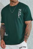 Erkek Belive in Yourself Baskılı Oversize Tshirt