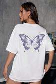 Unisex Butterfly Baskılı T-shirt