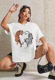 Unisex Tiger Baskılı T-shirt