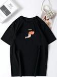 Birbirini Tamamlayan Baskılı Unisex Oversize Tshirt