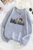 Mountain Baskılı Oversize Sweatshirt