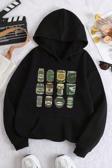 Turşu Baskılı Oversize Sweatshirt