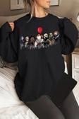 Korku Karakterleri Baskılı Unisex Oversize Sweatshirt