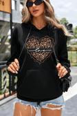 Kalp Baskılı Oversize Sweatshirt