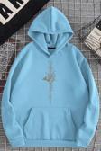 Pusula Zaman Çizelge Baskılı Oversize Sweatshirt