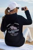 Kapüşonlu Baskılı  Pamuklu Oversize Sweatshirt