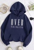 Over Thinking Baskılı Unisex Oversize Sweatshirt
