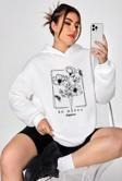 Be Happy Baskılı  Pamuklu Oversize Sweatshirt