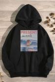 Present Baskılı Oversize Sweatshirt