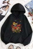 Renkli Çicek Baskılı Oversize Sweatshirt
