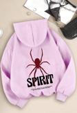 Unisex Cartoon Face Siyah Beyaz Hoodie