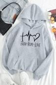 Faith Hope Love Baskılı Oversize Sweatshirt