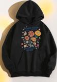 Flowers  Baskılı Oversize Sweatshirt