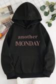 Monday Baskılı  Pamuklu Oversize Sweatshirt