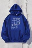 Looking Baskılı Oversize Sweatshirt