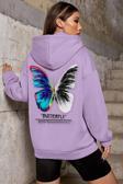 Unisex Butterfly Sırt Baskılı Sweatshirt