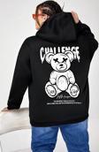 Challange Bear Baskılı Oversize Sweatshirt
