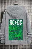 Unisex Ac Dc Baskılı Kapüşonlu Sweatshirt