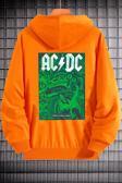 Unisex Ac Dc Baskılı Kapüşonlu Sweatshirt
