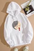 Unisex Yin Yang Cats Baskılı Sweatshirt
