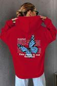 Unisex Kelebek Sırt Baskılı Sweatshirt